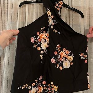 Floral high neck Tank Top, size: small